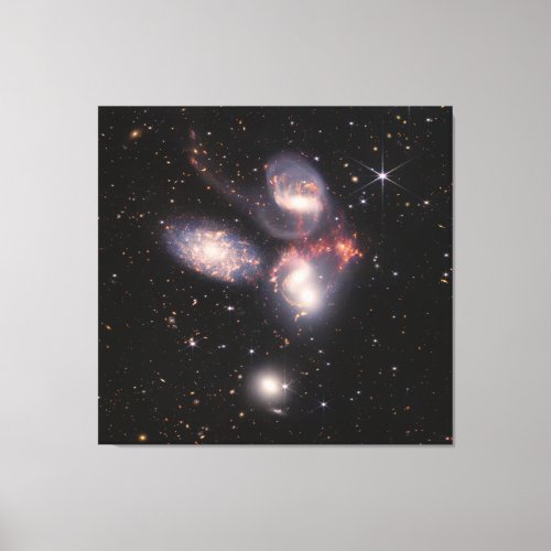 Stephans Quintet 5 Galaxies Deep Field James Webb Canvas Print