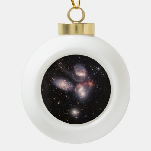 Stephans Quintet 5 Galaxies Deep Field James Webb Ceramic Ball Christmas Ornament