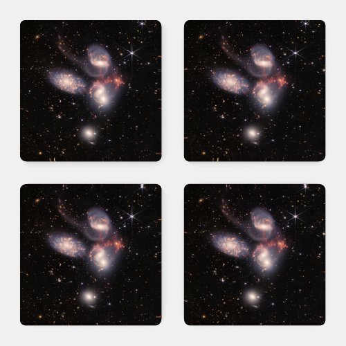 Stephans Quintet 5 Galaxies Deep Field James Webb Coaster Set