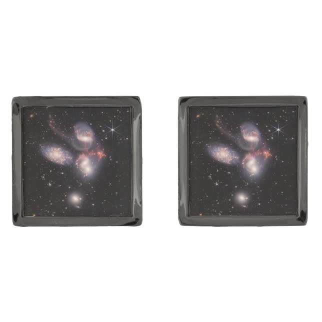 Stephan's Quintet 5 Galaxies Deep Field James Webb Cufflinks (Front)