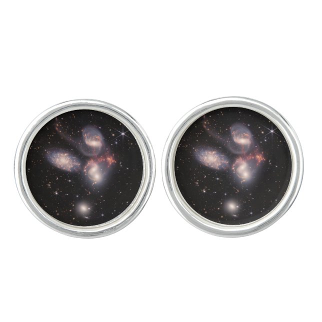 Stephan's Quintet 5 Galaxies Deep Field James Webb Cufflinks (Front)