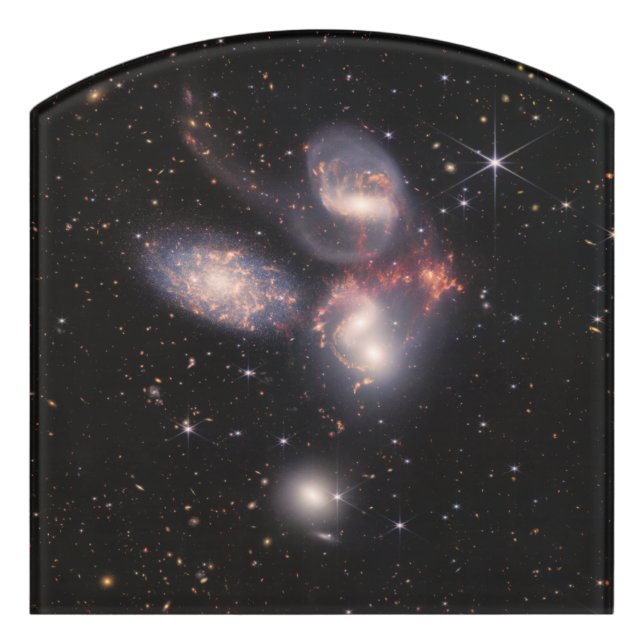 Stephan's Quintet 5 Galaxies Deep Field James Webb Door Sign (Contour Front)