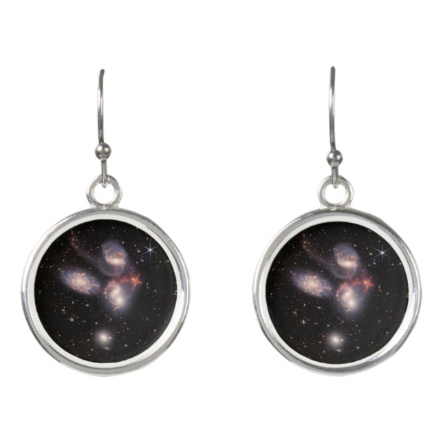 Stephan's Quintet 5 Galaxies Deep Field James Webb Earrings (Front)
