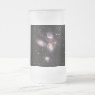Stephan's Quintet 5 Galaxies Deep Field James Webb Frosted Glass Beer Mug
