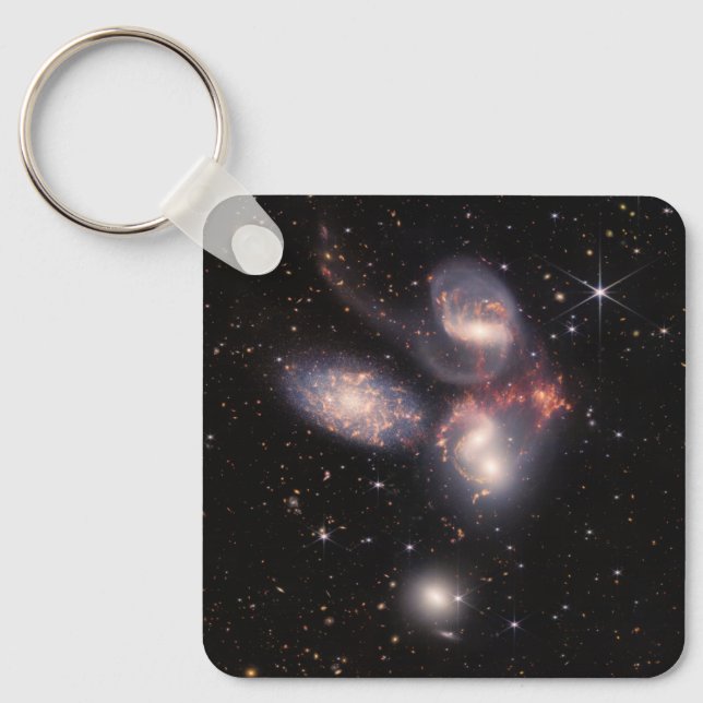 Stephan's Quintet 5 Galaxies Deep Field James Webb Keychain (Front)