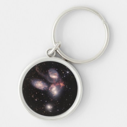 Stephans Quintet 5 Galaxies Deep Field James Webb Keychain