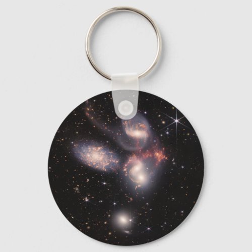 Stephans Quintet 5 Galaxies Deep Field James Webb Keychain