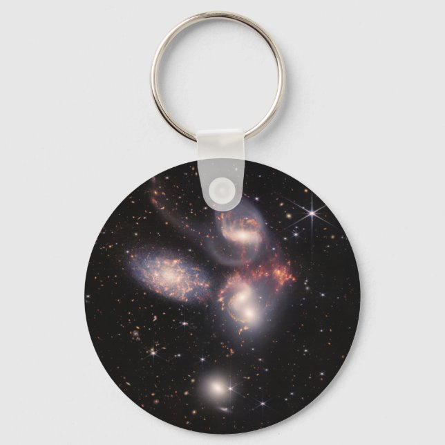 Stephan's Quintet 5 Galaxies Deep Field James Webb Keychain (Front)