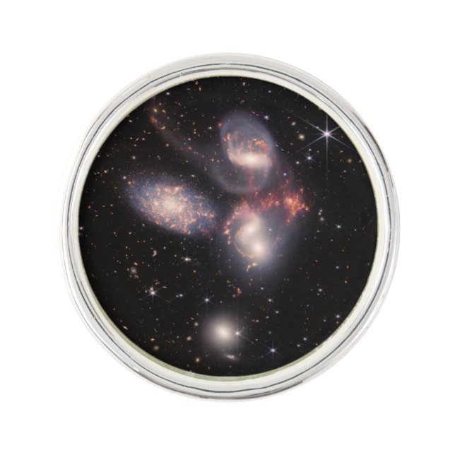 Stephan's Quintet 5 Galaxies Deep Field James Webb Lapel Pin (Front)