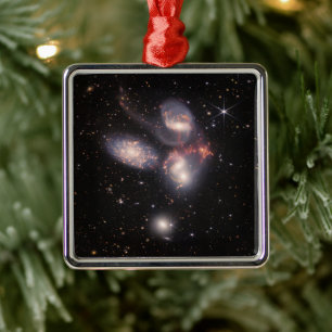 Stephan's Quintet 5 Galaxies Deep Field James Webb Metal Ornament