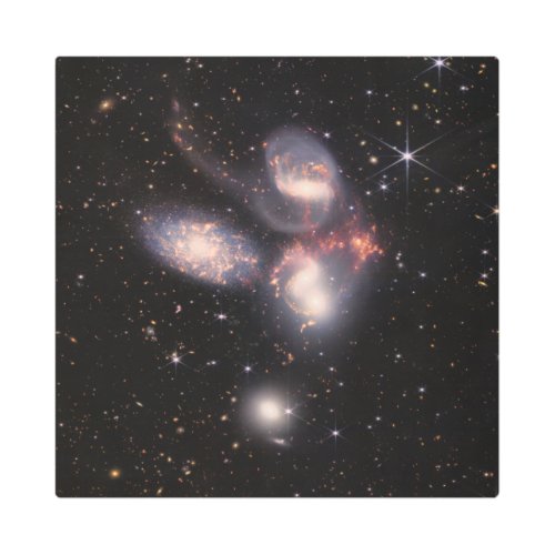 Stephans Quintet 5 Galaxies Deep Field James Webb Metal Print