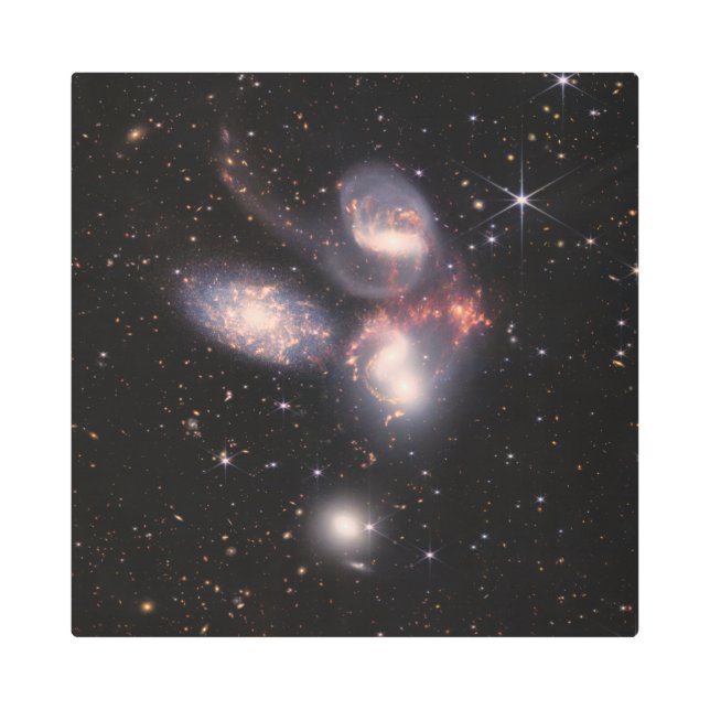 Stephan's Quintet 5 Galaxies Deep Field James Webb Metal Print (Front)