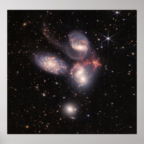 Stephans Quintet 5 Galaxies Deep Field James Webb Poster