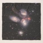 Stephan's Quintet 5 Galaxies Deep Field James Webb Scarf<br><div class="desc">A cosmic ballet of five galaxies locked in a gravitational embrace unfolds in this infrared image captured by the James Webb Space Telescope. Towering plumes of gas stretch across the scene, ripped from their grasp by the dance's fierce forces. While some galaxies blaze with the light of newborn stars, others...</div>