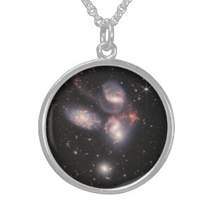 Stephan's Quintet 5 Galaxies Deep Field James Webb Sterling Silver Necklace