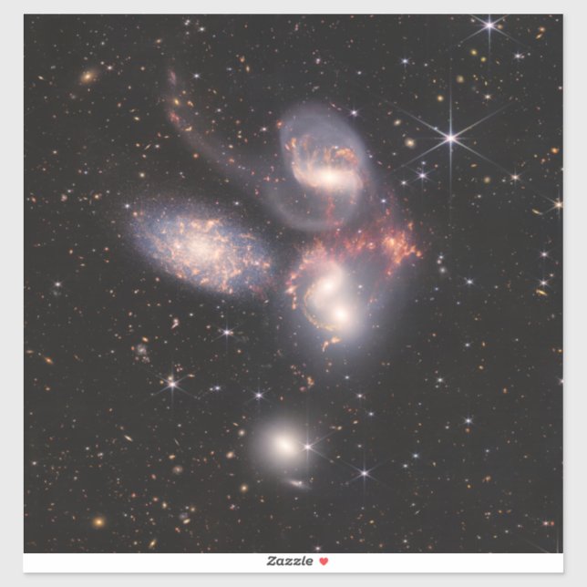 Stephan's Quintet 5 Galaxies Deep Field James Webb Sticker (Sheet)
