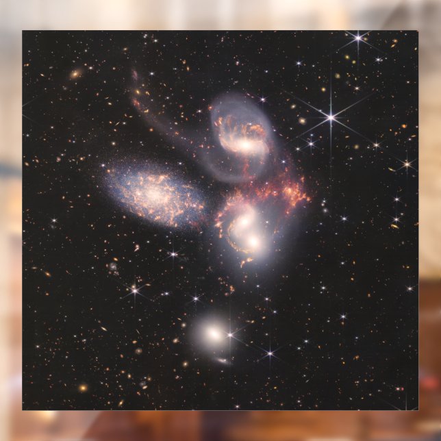 Stephan's Quintet 5 Galaxies Deep Field James Webb Window Cling (Sheet 2)