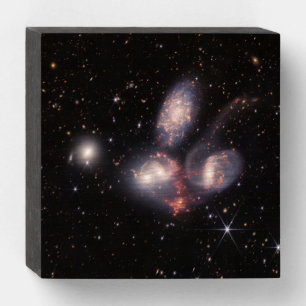 Stephan's Quintet 5 Galaxies Deep Field James Webb Wooden Box Sign