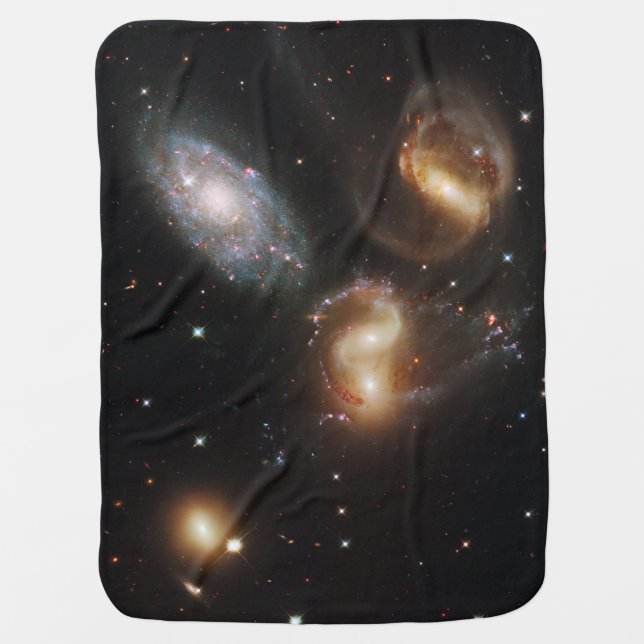 Stephan's Quintet: A Galaxy Galactic Wreckage Baby Blanket (Front)