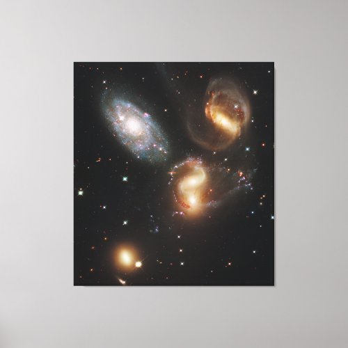 Stephans Quintet A Galaxy Galactic Wreckage Canvas Print