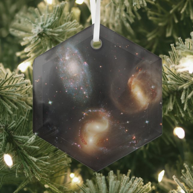 Stephan's Quintet: A Galaxy Galactic Wreckage Glass Ornament (Insitu)