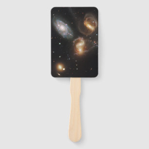 Stephan's Quintet: A Galaxy Galactic Wreckage Hand Fan