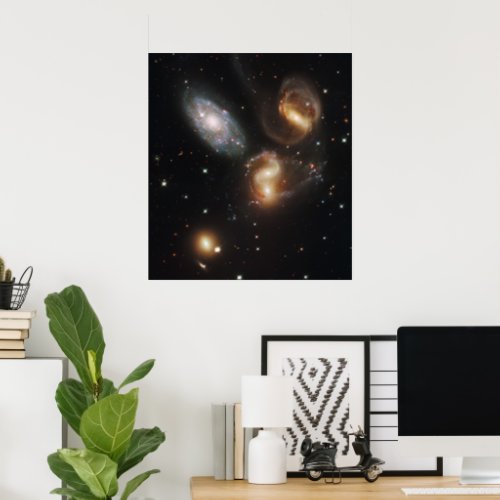 Stephans Quintet A Galaxy Galactic Wreckage Poster
