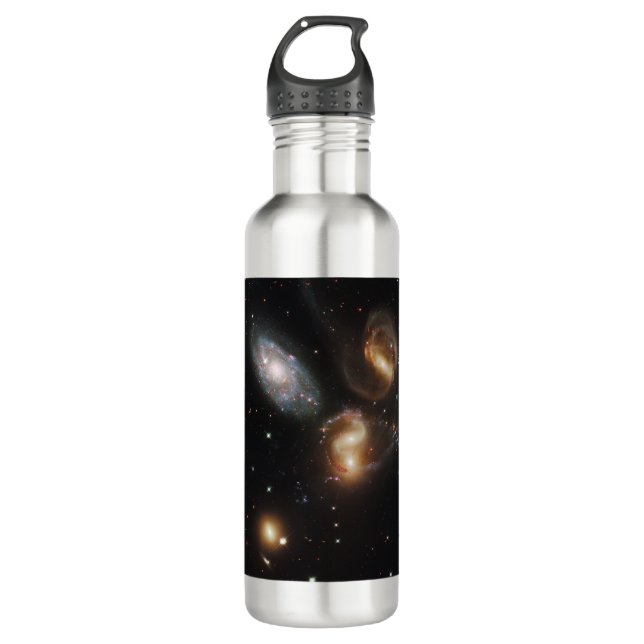Stephan's Quintet: A Galaxy Galactic Wreckage Stainless Steel Water Bottle (Front)