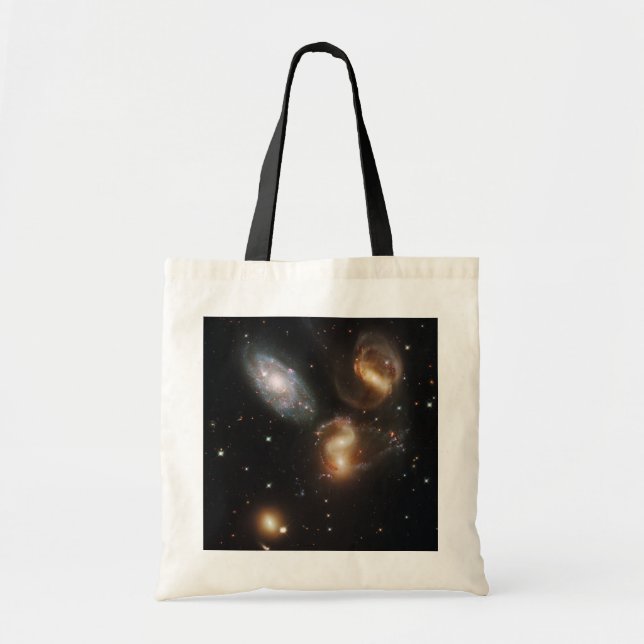 Stephan's Quintet: A Galaxy Galactic Wreckage Tote Bag (Front)