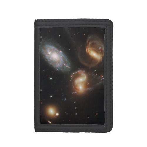 Stephans Quintet A Galaxy Galactic Wreckage Trifold Wallet