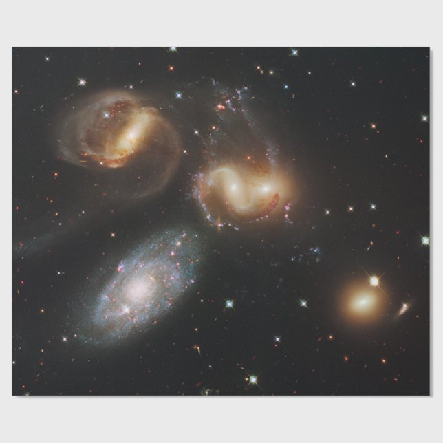 Stephan's Quintet: A Galaxy Galactic Wreckage Wrapping Paper (Flat)