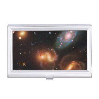 Stephans Quintet deep space star galaxy cluster Business Card Case