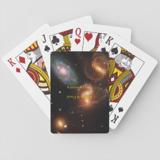 Stephans Quintet deep space star galaxy cluster Playing Cards