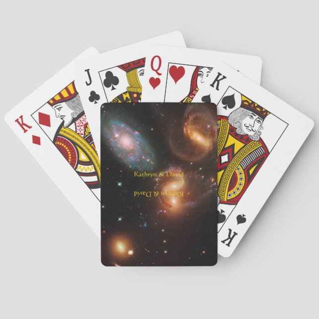 Stephans Quintet deep space star galaxy cluster Poker Cards (Back)