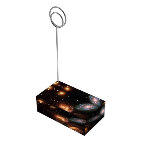 Stephans Quintet deep space star galaxy cluster Table Number Holder