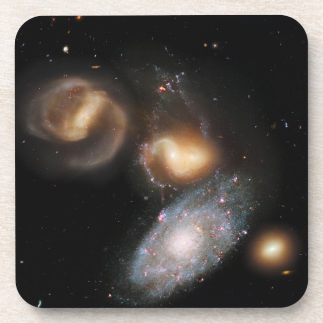 Stephan's Quintet Galaxies Beverage Coaster (Front)