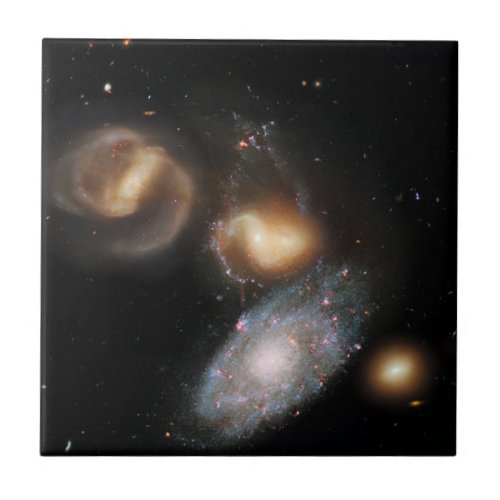 Stephans Quintet Galaxies Ceramic Tile