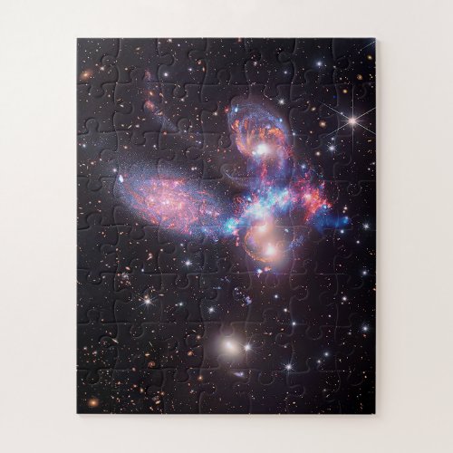 Stephans Quintet Galaxies  Hubble  JWST Jigsaw Puzzle