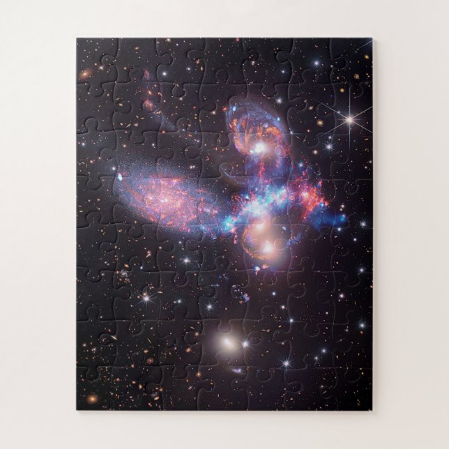 Stephan's Quintet Galaxies | Hubble & JWST Jigsaw Puzzle (Vertical)