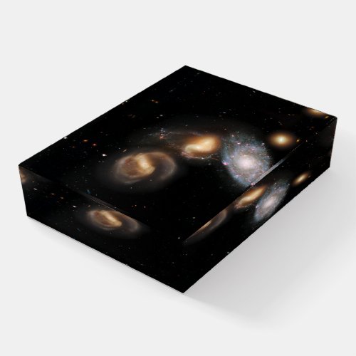 Stephans Quintet Galaxies Paperweight