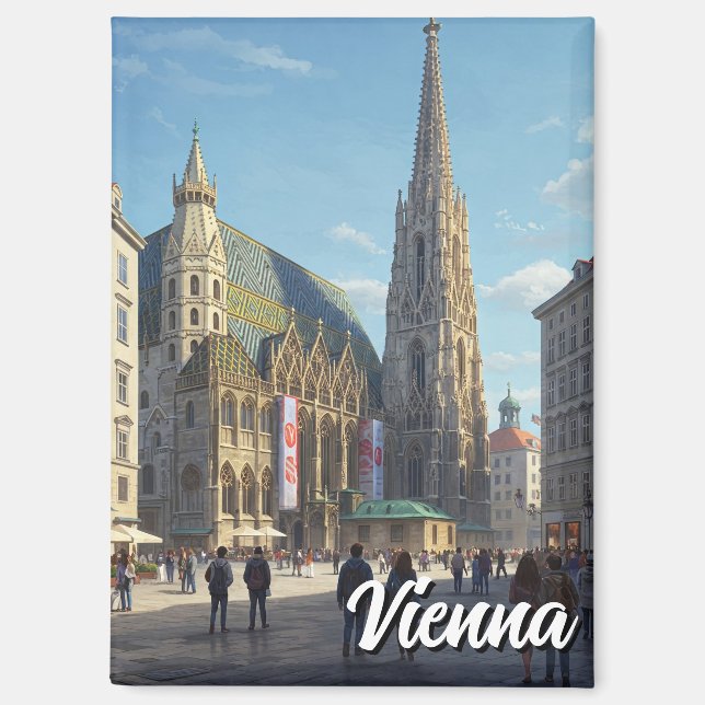 Stephansplatz Vienna Austria Travel Magnet (Front)