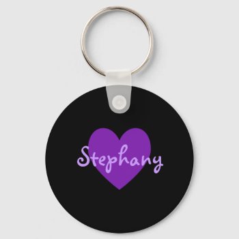 Stephany In Purple Keychain by purplestuff at Zazzle
