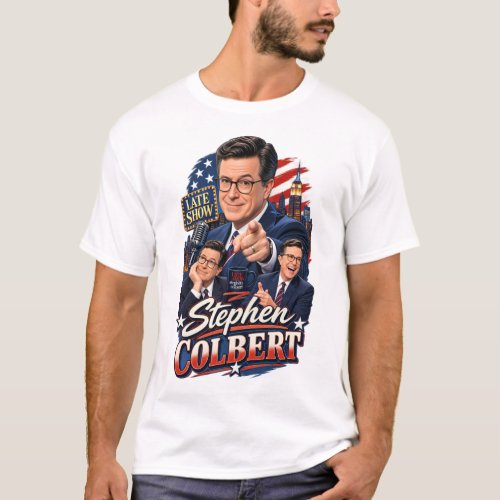 Stephen Colbert Late Show Retro American Comedy Po T-Shirt