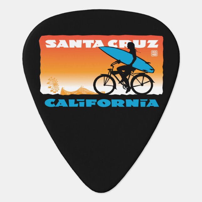 Stephen Hosmer's Surfer Girl Orange Guitar Pick (Front)