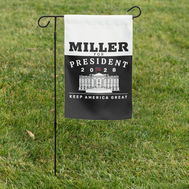 STEPHEN MILLER 2028 GARDEN FLAG (In SItu)