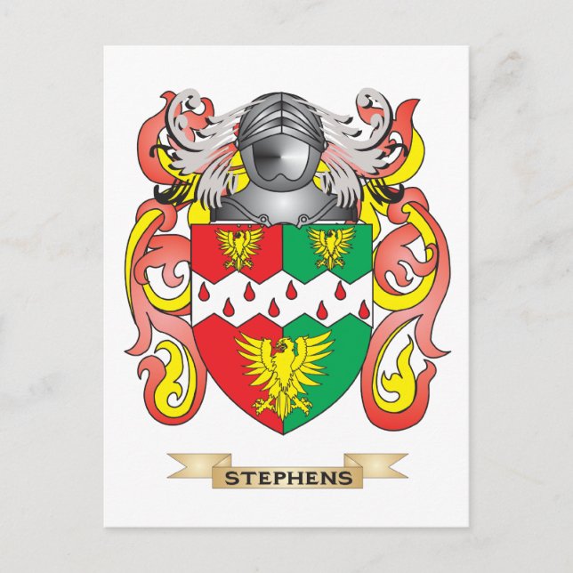 Stephens Coat of Arms (Family Crest) Postcard (Front)