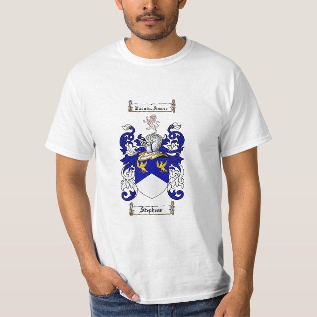 Stephens Family Crest - Stephens Coat of Arms T-Shirt (Front)