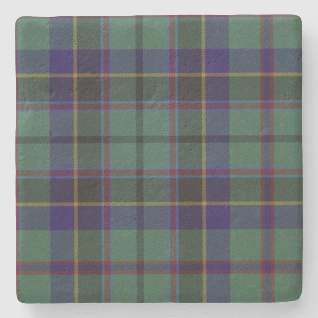 Stephenson Clan Tartan Plaid Stone Coaster (Front)