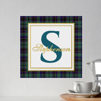 Stephenson Tartan Plaid Monogram Foil Prints