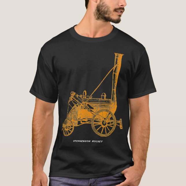 Stephenson's Rocket Steam Engine Train  Locomotive T-Shirt (Front)